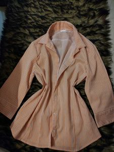 Striped Orange korean Shirt
