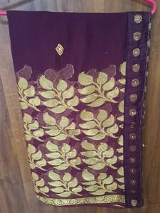 Diwali look saree dark brownish colour