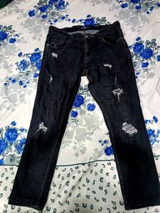 Distressed Black Wash Jeans
