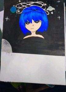 Anime Girl Paper Painting