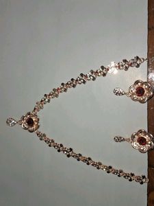 Rose Gold Necklace &amp; Earring Set