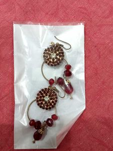 Red Crystal Drop Earrings