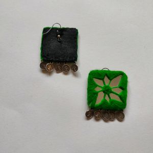 Mirror Embroidery Earrings - 54