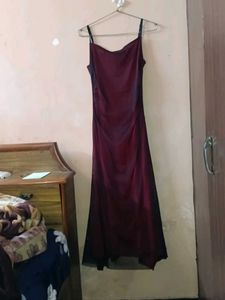 gathered bodycon Burgundy Maxi Slip Dress