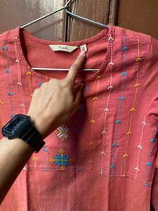 South Cotton Straight Kurta With One Side Pocket