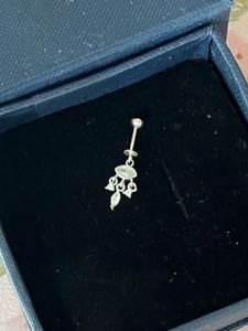 Silverfied Drop Helix Hanging Bugadi Earring