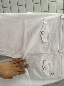 Mid Rise White Denim