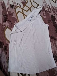 White Ribbed Tank Top