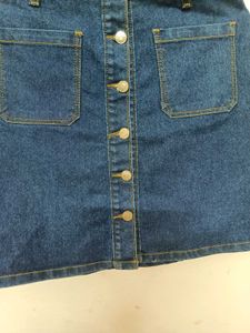 Denim Button-Front Skirt