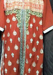 kurti with koti Pakistani Zari work