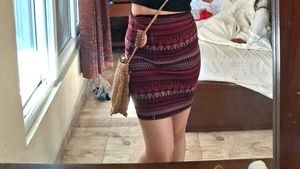 Patterned Mini Skirt