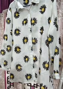 Daisy Print Oversized Blouse