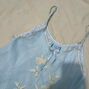 Babydoll Babyblue Coquettecore Satin Top Women