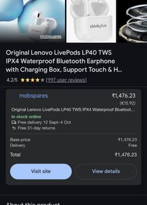 Lenovo Thinkplus Livepods LP40 Pro (imported)