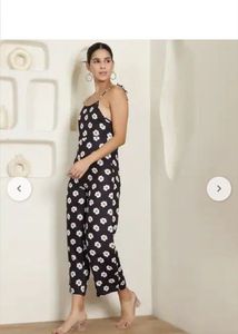 Black and white Floral Print Jumpsuit