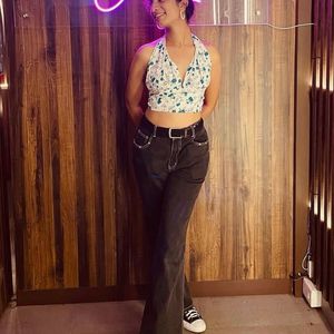 Floral Halter Bralette Crop Top