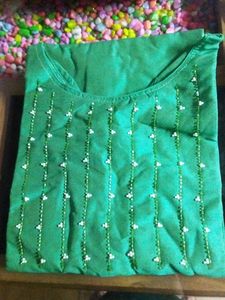 Embroidered Green Kurta
