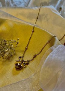 Heart & Bow Necklace