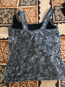 Gray Velvet Tank Top