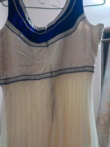 Cream+Blue Gown