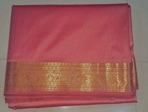 Pink Saree with Gold Border