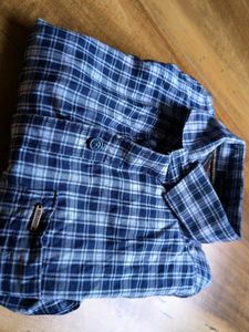Blue Plaid Casual Shirt