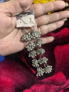 Stylish Silver Jhumka Earrings