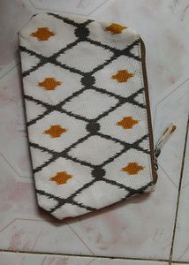 Patterned White Pouch