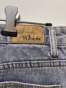 Classic Light Wash High-Waisted Denim Skirt