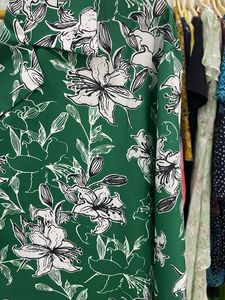 Green Floral Print Button-Down Shirt