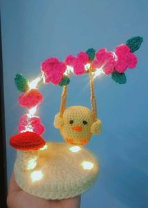 Crochet Showpiece With Fairy Lights