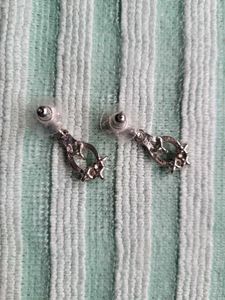 Sparkling Silver Dangle Earrings
