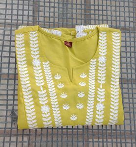 Yellow Embroidered Floral Top
