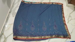 Elegant Teal &amp; Navy Saree