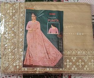 Partywear Golden Beige Saree