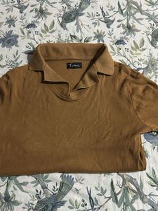 Brown Ribbed Stretchable Top (Can Fit 26 To 36)
