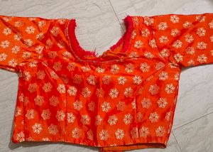 Orange Saree With Blouse