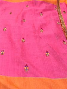 Striped Embroidered Saree
