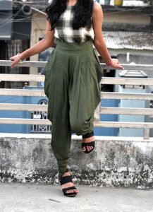 Zima Leto Women Checkered Boat Neck Cowl Jumpsuit