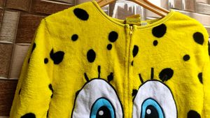 Spongebob Onesie soft woolen jumpsuit