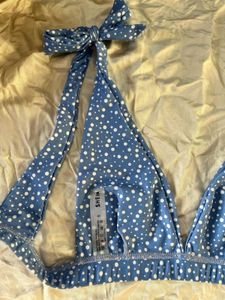 Shein Polka Dot Bralette Tie Shoulder Top