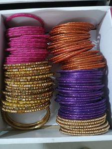 Multicolored Glass Bangles