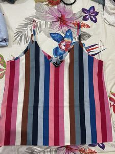 Striped V-Neck Tank Cami Top