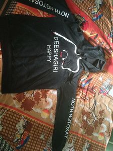 Printed Black Hoodie