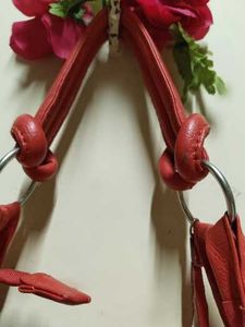 Red Leather Hobo Bag imported quality