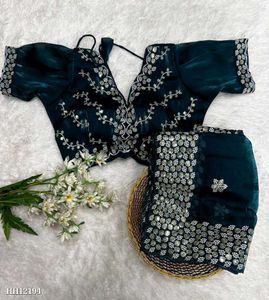 Beautiful Saree With Stitch Blouse