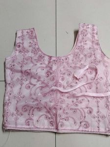 Embroidered Pink kids lehenga set