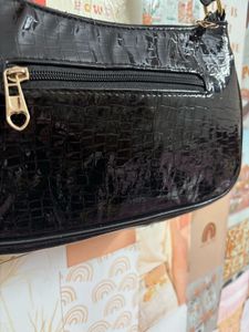 Black Glossy Handbag