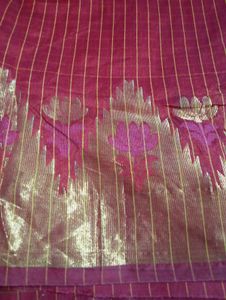Red &amp; Gold Sari with Floral Border