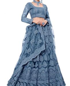 Elegant Blue Embroidered Lehenga Choli